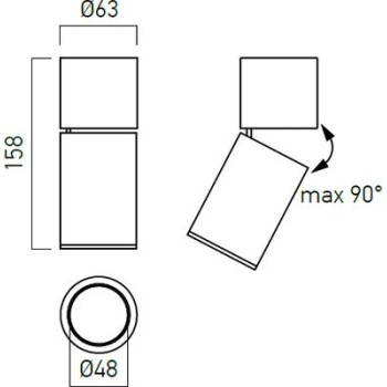 Spot aplicat orientabil XANGLE AG01, GU10 1x50W, alb - 1