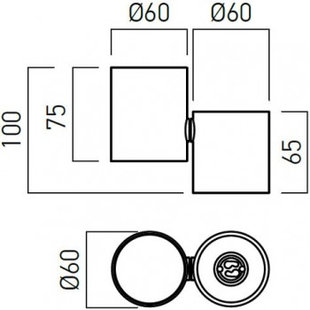 Spot aplicat orientabil XTOO TO01 BK, GU10 1x50W, negru - 1