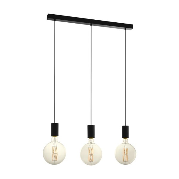 Lustra POZUETA 98662 EGLO, E27 3x60W, otel-negru - 1