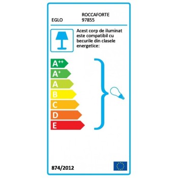 Pendul ROCCAFORTE 97855 EGLO, D40, E27 60W, otel-alb - 1