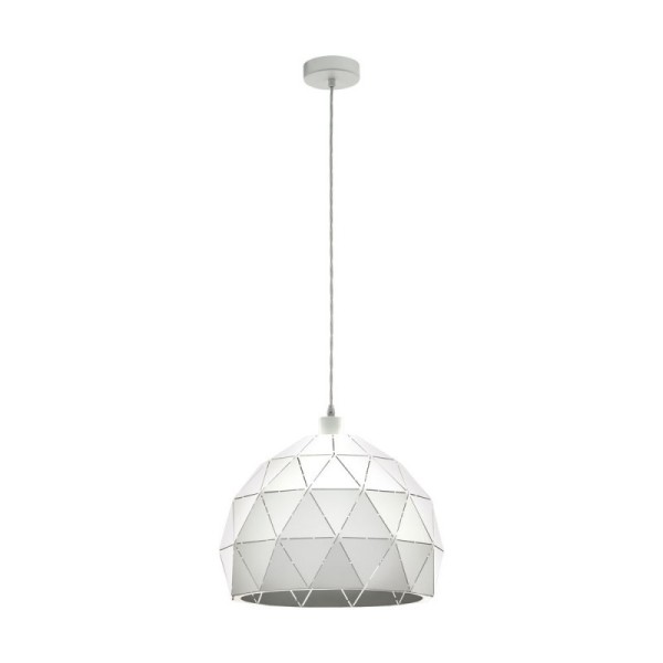 Pendul ROCCAFORTE 97855 EGLO, D40, E27 60W, otel-alb - 1