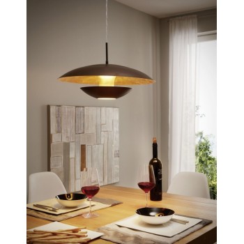 Pendul NUVANO 95755 EGLO, D48, E27 60W, otel-maro, auriu - 1