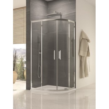 Cabina dus semirotunda SanSwiss OCELIA 90x90 cm, profil crom, sticla securizata 5mm - 1