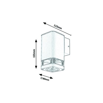 Aplica de exterior SINTRA 7955 Rabalux, GU10, 1X25W, negru mat - 1