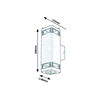 Aplica de exterior SINTRA 7956 Rabalux, GU10, 2X25W, negru mat - 1