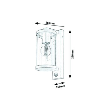 Aplica de exterior cu senzor SILISTRA 7892 Rabalux, E27, 1X60W, antracit - 1