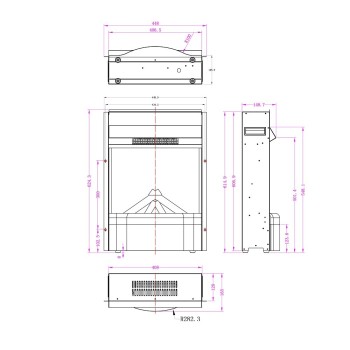 Semineu electric incorporabil ArtFlame CORSICA, 448 x 624 x 165 mm, negru, cu telecomanda - 1