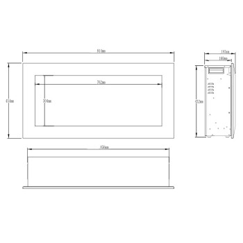Semineu electric incorporabil ArtFlame RACY 36, 454x914x185mm, 1500W, 30 combinații culori, cu telecomanda