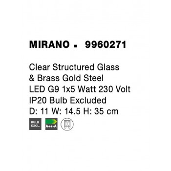 Aplica de perete modern MIRANO 9960271, G9 1x5W, gold satinat - 1