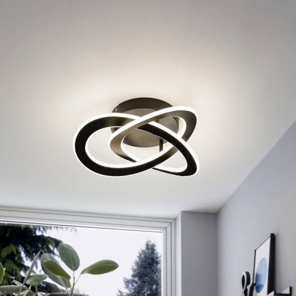 Plafoniera ROLIMARE 99395 EGLO, D49, LED 35W 5500lm 4000K, aluminiu-negru, plastic-alb - 1