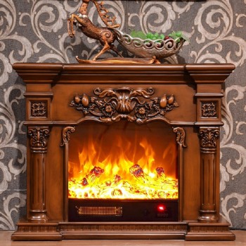 Semineu electric premium SAVAGE, 1200 x 1020 x 330 mm, maro nuc - 1