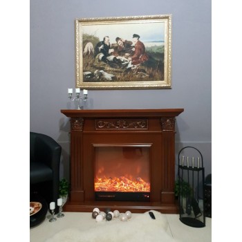 Semineu electric  premium ArtFlame VALENCIA, 1200 x 1020 x 330 mm, maro nuc