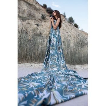 Material draperie BAHAMAS Mendola, decor albastru - 1