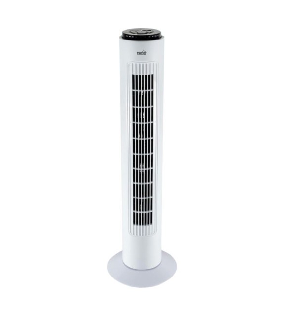 Ventilator de podea turn Home TWFR 74, 3 trepte de ventilatie, 50W, cu telecomanda, alb