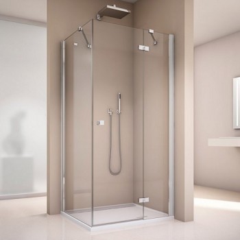 Cabina de dus SanSwiss ANNEA 80x90 AN13+ANT, cu usa pivotanta dreapta + perete fix, profil  lucios, sticla securizata 6mm - 1