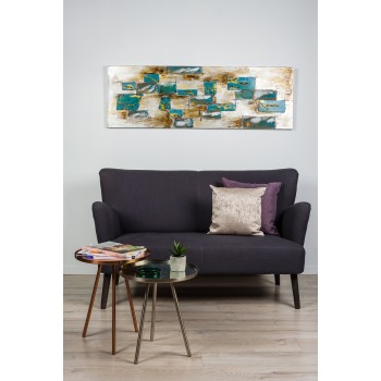 Tablou pictat manual Serenity, dimensiunea 50x150cm - 1