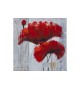 Tablou pictat manual Garoafe rosii, dimensiunea 60x60cm