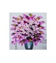 Tablou pictat manual Geranium roz, dimensiunea 60x60cm