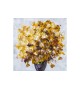 Tablou pictat manual Geranium galben, dimensiunea 60x60cm