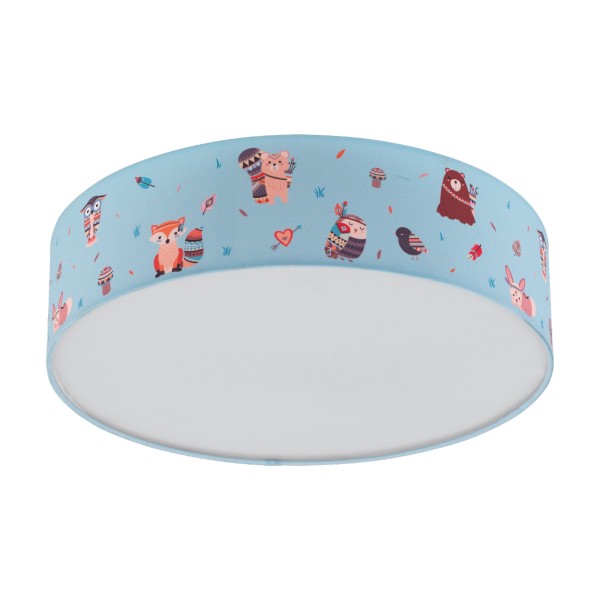 Plafoniera copii RUFFO 97575 EGLO, E27 2X40W, Ø380mm, Textil, Albastru - 1