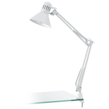 Lampa de birou FIRMO 90872 EGLO, E27 1X40W, Otel, Plastic, Alb Lucios - 1