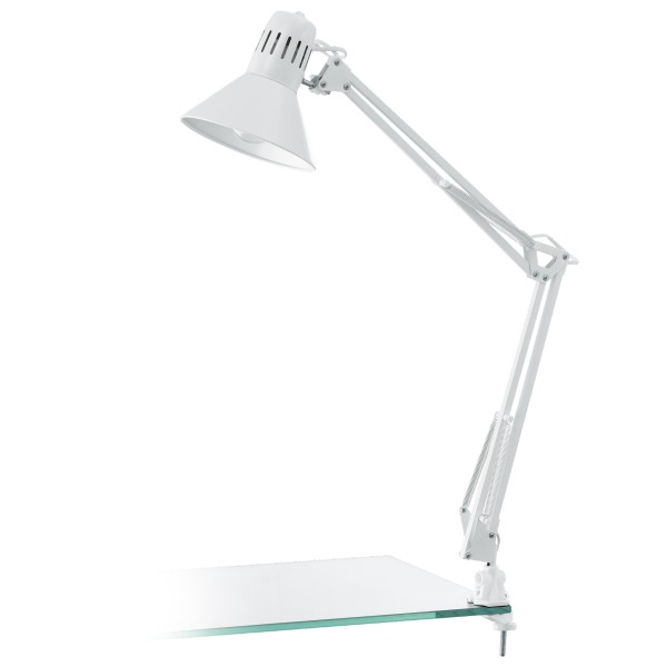 Lampa de birou FIRMO 90872 EGLO, E27 1X40W, Otel, Plastic, Alb Lucios - 1