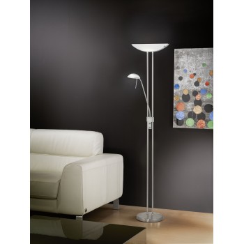 Lampa de podea BAYA 85971 EGLO, Otel Nichel mat, Sticlă satinată Alb - 1