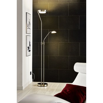 Lampa de podea SARRIONE 93713 EGLO, LED 24,5W 2310lm 3000K, Oțel Nichel Mat - 1