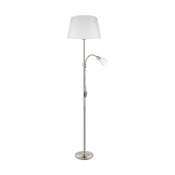 Lampa de podea CONESA 95686 EGLO, Otel Nichel, Textil -Sticla Alb - 1