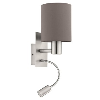 Aplica PASTERI 96481 EGLO, E27 1X40W, LED 1X3.5W 280lm 3000K, Maro Antracit - 1
