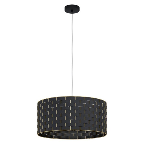 Pendul MARASALES 99525 EGLO , E27 1x40W, Otel, Negru, Tesatura, Negru, Alama - 1