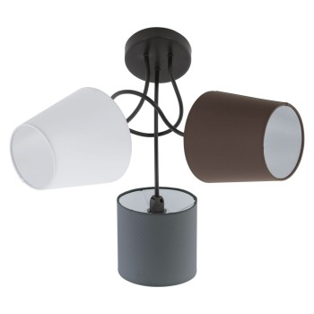 Plafoniera ALMEIDA 95192 EGLO, E14 3X40W, Ø590mm, Textil, Alb, Antracit, Maro - 1