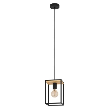 Pendul LIBERTAD 99795 EGLO, E27 40W, Otel, Lemn, Negru, Maro - 1