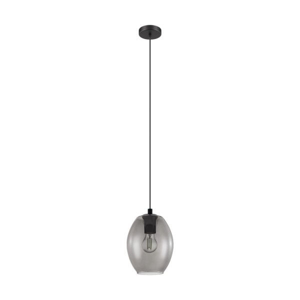 Pendul CADAQUES 98582 EGLO, E27 1X40W, Ø180mm, Negru Transparent - 1