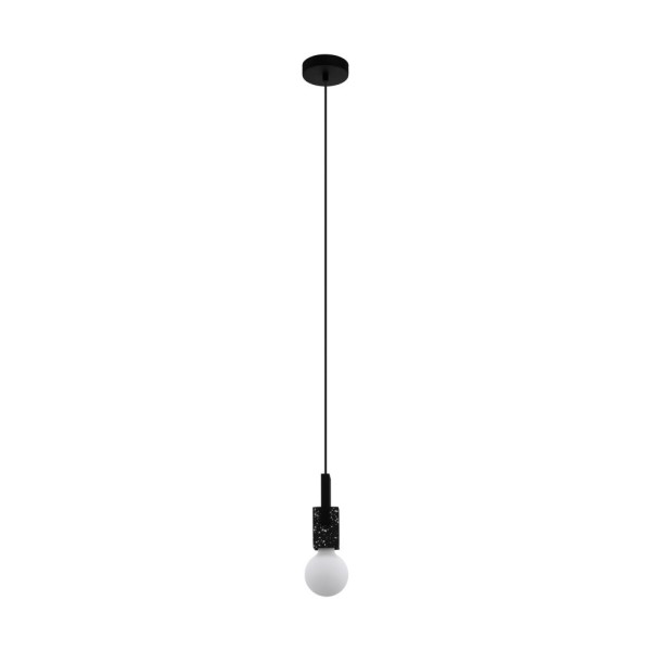 Pendul LOBATIA 99531 EGLO, E27 40W, Otel, Lemn, Negru, Terrazzo, Gri, Alb - 1