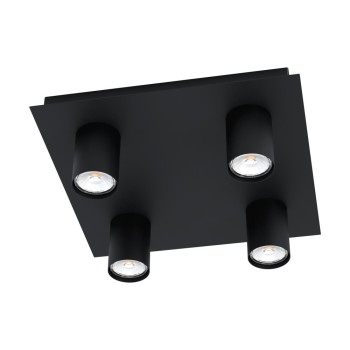 Plafoniera cu spoturi VALCASOTTO 99516 EGLO, GU10 4X4.5W, Otel, Negru - 1