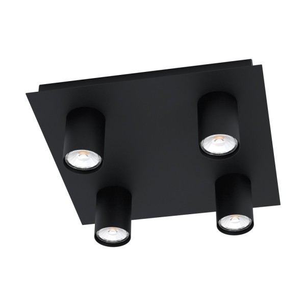 Plafoniera cu spoturi VALCASOTTO 99516 EGLO, GU10 4X4.5W, Otel, Negru - 1