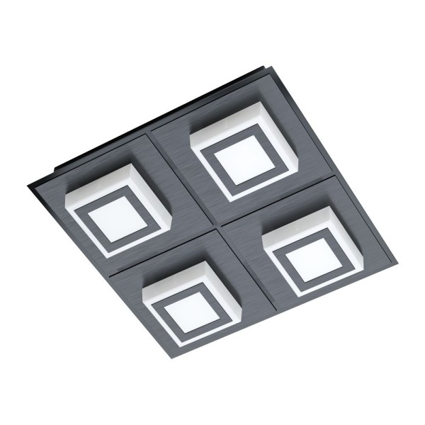 Plafoniera MASIANO 1 99364 EGLO, LED 4X3.3W, 1360lm, 3000K, Aluminiu, Otel, Satinat - 1