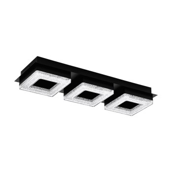 Plafoniera FRADELO 1 99325 EGLO, LED 3X3.5W, 1200lm, 3000K, Cristal, Negru, Transparent - 1