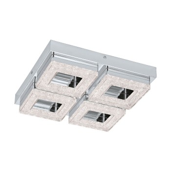 Plafoniera FRADELO 95657 EGLO, LED 4X3.5W, 1600lm, 3000K, Cristal, Crom, Transparent - 1