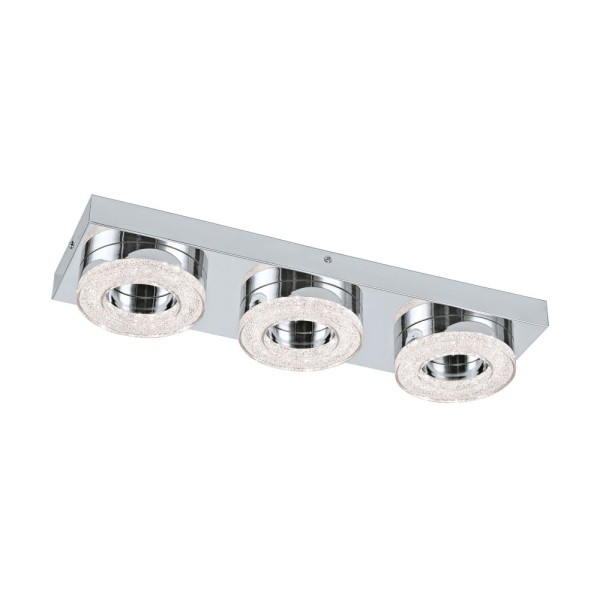 Plafoniera FRADELO 95663 EGLO, LED 3X3.5W, 1200lm, 3000K, Cristal, Crom, Transparent - 1