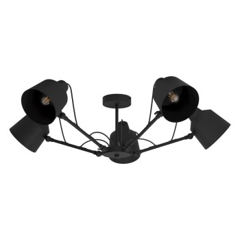 Plafoniera BASURTU 99667 EGLO, E27 5X40W, Otel, Negru - 1