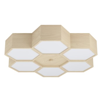 Plafoniera MIRLAS 98863 EGLO, E27 6X9W, Otel, Maro, Lemn - 1
