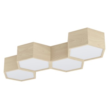 Plafoniera MIRLAS 98862 EGLO, E27 4X9W, Otel, Maro, Lemn - 1