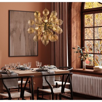 Pendul MAYTONI Bolla MOD133PL-06BS, E27 6X60W, Chihlimbar - 1