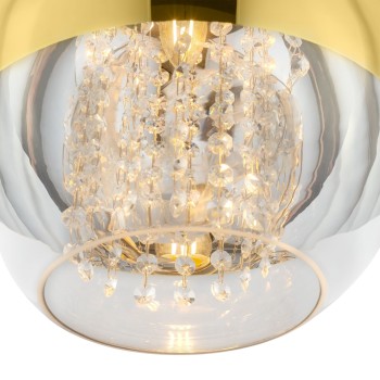 Pendul MAYTONI Fermi P140-PL-170-1-G, E27 1X60W, Auriu, Transparent - 1