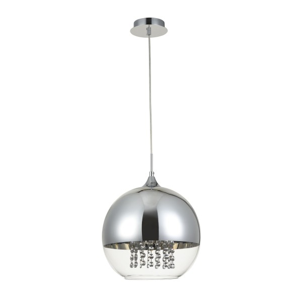 Pendul MAYTONI Fermi P140-PL-170-1-N, E27 1X60W, Argintiu, Transparent - 1