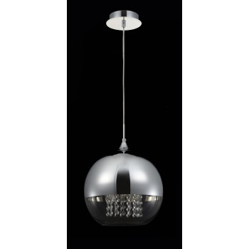 Pendul MAYTONI Fermi P140-PL-170-1-N, E27 1X60W, Argintiu, Transparent - 1