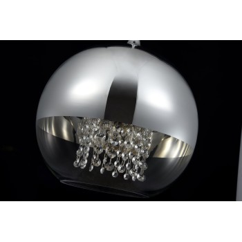 Pendul MAYTONI Fermi P140-PL-170-1-N, E27 1X60W, Argintiu, Transparent - 1