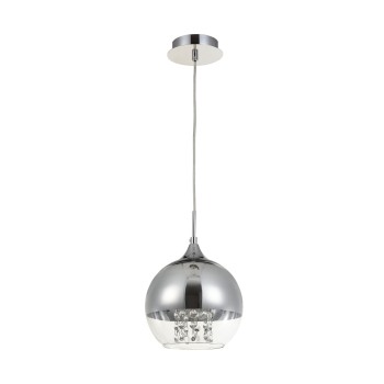 Pendul MAYTONI Fermi P140-PL-110-1-N, E27 1X60W, Argintiu, Transparent - 1